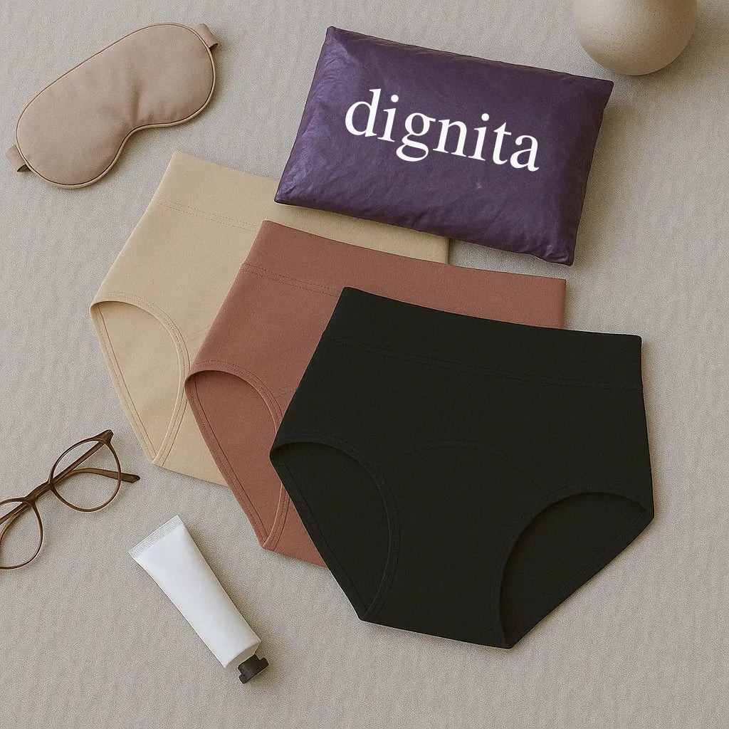 Collection de culottes Dignita avec emballage